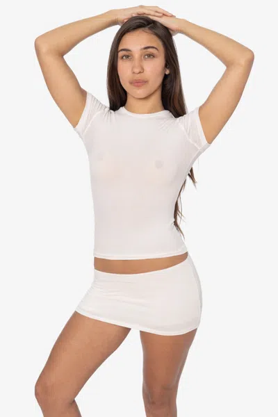 Los Angeles Apparel Cc3084 - Cheesecloth Mini Skort In White