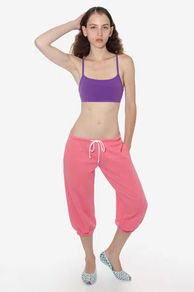 Los Angeles Apparel F346 - Flex Fleece Cropped Sweatpant In Bubblegum Pink