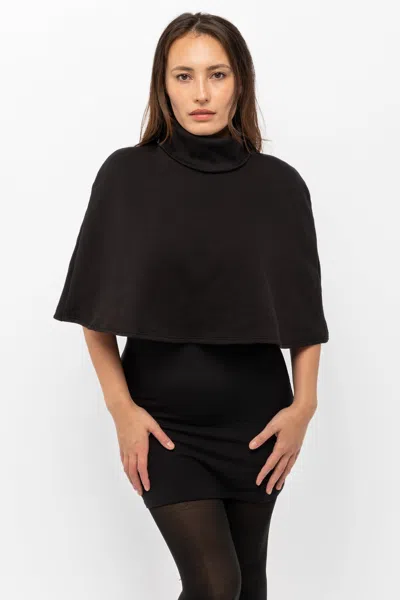 Los Angeles Apparel F370 - Flex Fleece Turtleneck Cape In Black