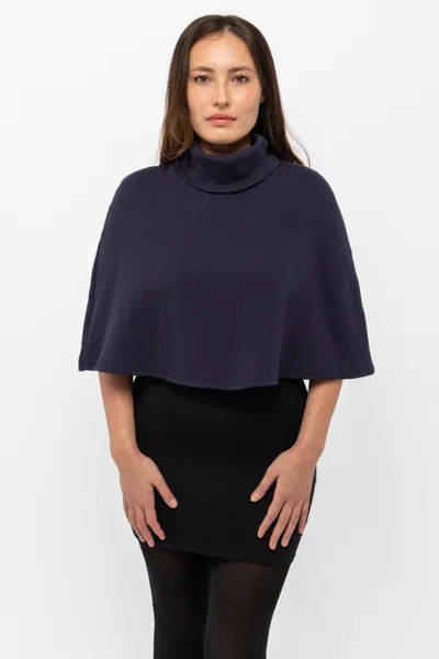 Los Angeles Apparel F370 - Flex Fleece Turtleneck Cape In Blue