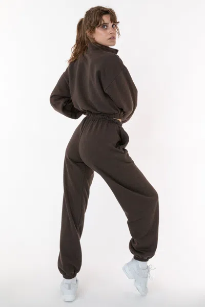 Los Angeles Apparel F394 - Flex Fleece High Waist Sweatpant In Brown