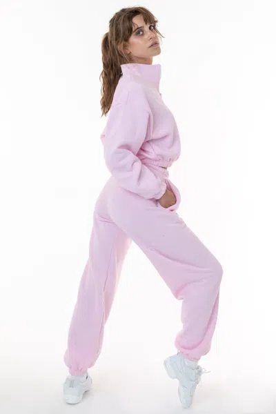 Los Angeles Apparel F394 - Flex Fleece High Waist Sweatpant In Pink