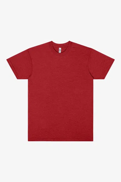 Los Angeles Apparel Ff3001 - Short Sleeve Cotton-poly T-shirt In Red