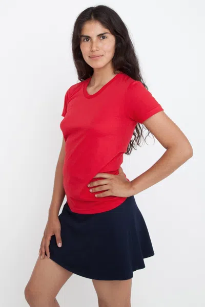 Los Angeles Apparel Ff3001 - Short Sleeve Cotton-poly T-shirt In Red