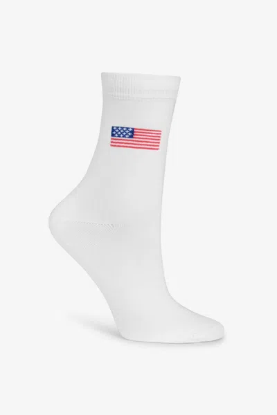 Los Angeles Apparel Flagsock - Unisex Flag Sock In White