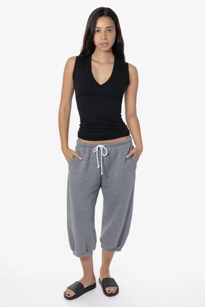 Los Angeles Apparel Flxtr346 - Tri-blend Fleece Cropped Sweatpant In Gray