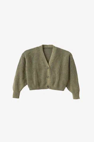 Los Angeles Apparel Fm35gd - Fisherman Cropped Cardigan In Gray