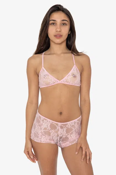 Los Angeles Apparel Fns030 - Floral Lace Girly Lounge Short In Pink