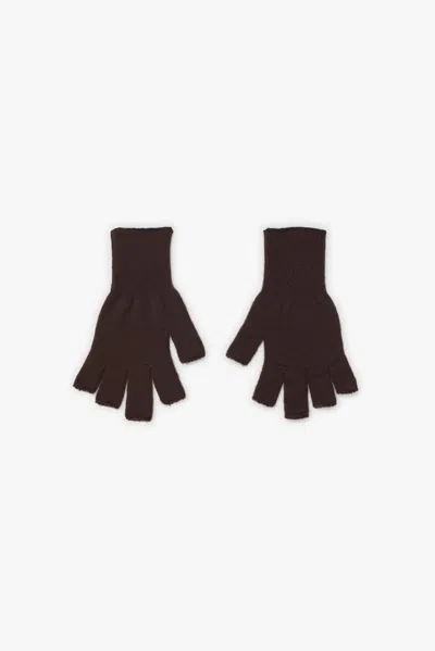 Los Angeles Apparel Glove03 - Unisex Acrylic Fingerless Gloves In Brown
