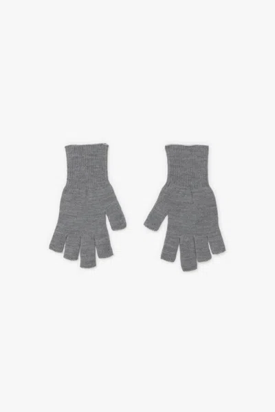 Los Angeles Apparel Glove03 - Unisex Acrylic Fingerless Gloves In Light Grey