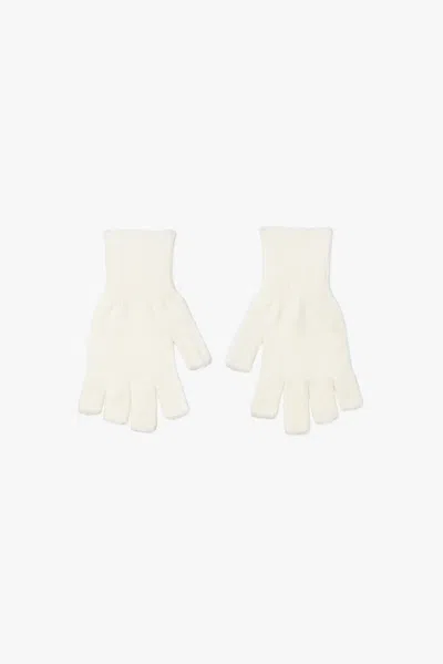 Los Angeles Apparel Glove03 - Unisex Acrylic Fingerless Gloves In Natural