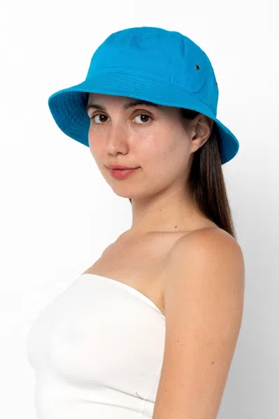 Los Angeles Apparel Hat02 - Unisex Cotton Twill Bucket Hat In Pool
