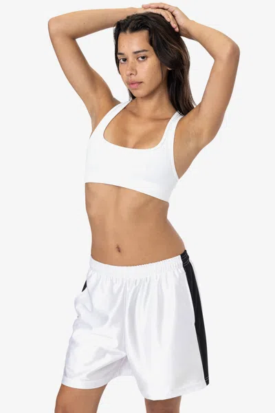 Los Angeles Apparel Hd440 - 2 Tone Heavy Dazzle Athletic Shorts In White