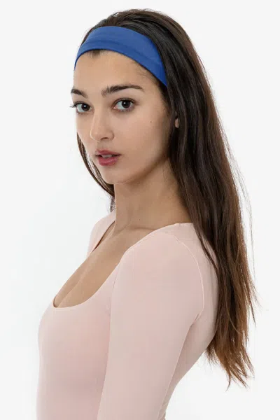 Los Angeles Apparel Headbandgd - Garment Dye Cotton Spandex Headband In Cerulean Blue