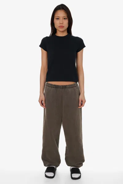 Los Angeles Apparel Hf04 - Heavy Fleece Sweatpants (garment Dye) In Brown