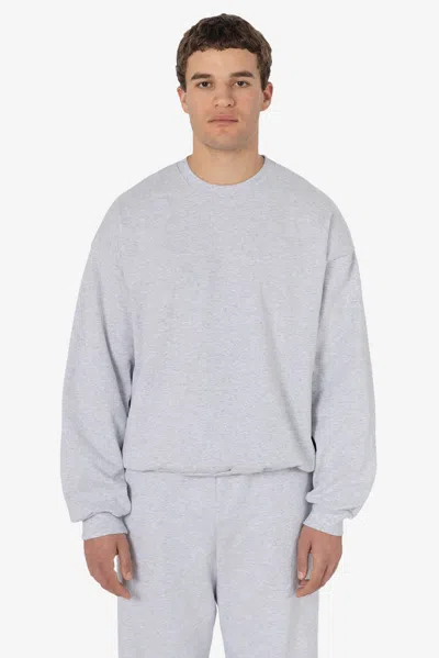 Los Angeles Apparel Hf07 - Heavy Fleece Crewneck Sweatshirt (piece Dye) In Gray