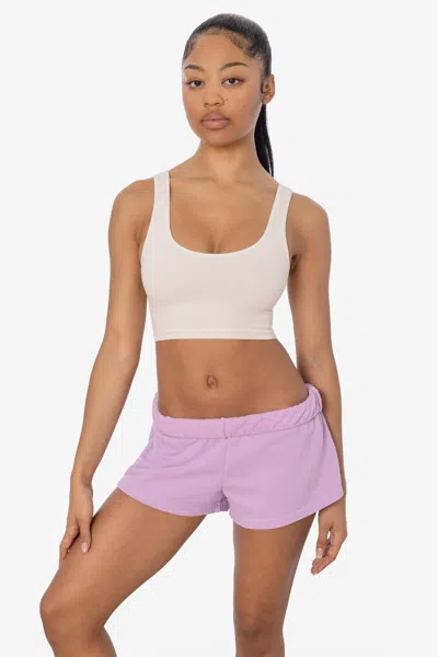 Los Angeles Apparel Hf314 - Heavy Fleece Short Sweat Shorts (garment Dye) In Purple