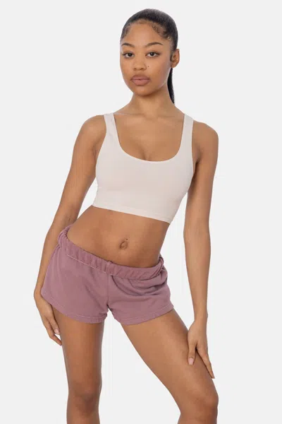 Los Angeles Apparel Hf314 - Heavy Fleece Short Sweat Shorts (garment Dye) In Pink