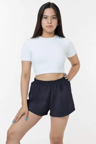 Los Angeles Apparel Hf-314 - Heavy Fleece Short Sweat Shorts (piece Dye) In Blue