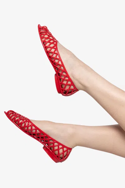 Los Angeles Apparel Jellyfl - Jelly Flats In Red