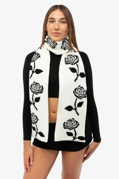 Los Angeles Apparel Jqscarf05 - Rose Scarf In Black/white