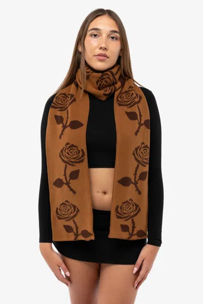 Los Angeles Apparel Jqscarf05 - Rose Scarf In Chocolate/ginger