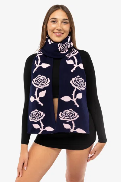 Los Angeles Apparel Jqscarf05 - Rose Scarf In Pink/navy