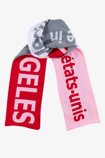 Los Angeles Apparel Jqscarf19 - Label Scarf In Red/light Pink