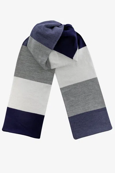Los Angeles Apparel Jqscarf34 - Color Block Scarf In Navy/denim