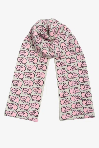 Los Angeles Apparel Jqscarf38 - Pig Scarf In Light Pink/denim