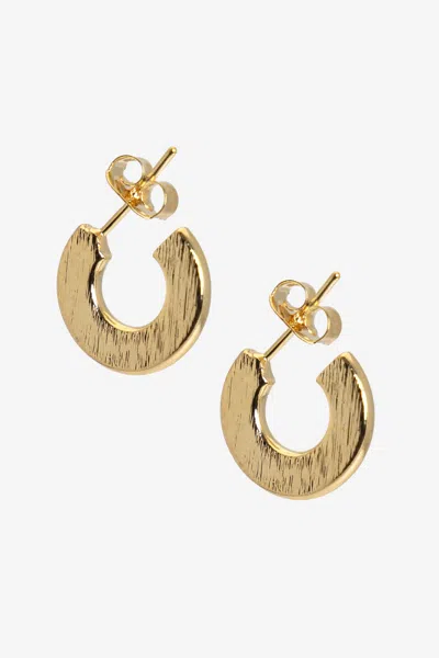 Los Angeles Apparel Jwl105 - Flat Open Hoop Earrings In Gold