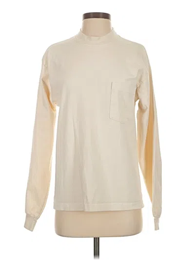 Pre-owned Los Angeles Apparel Long Sleeve Turtleneck In White