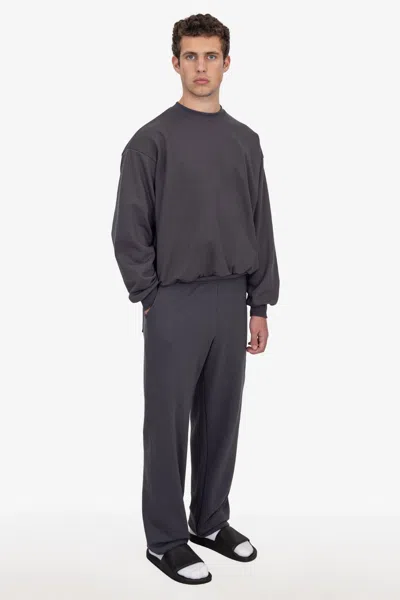 Los Angeles Apparel Mwf1044 - 10 Oz. Mid-weight Poly Cotton Fleece Wide Sweatpant In Black