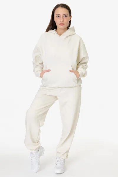 Los Angeles Apparel Mwf1044 Unisex - 10 Oz. Mid-weight Poly Cotton Fleece Wide Sweatpant In White