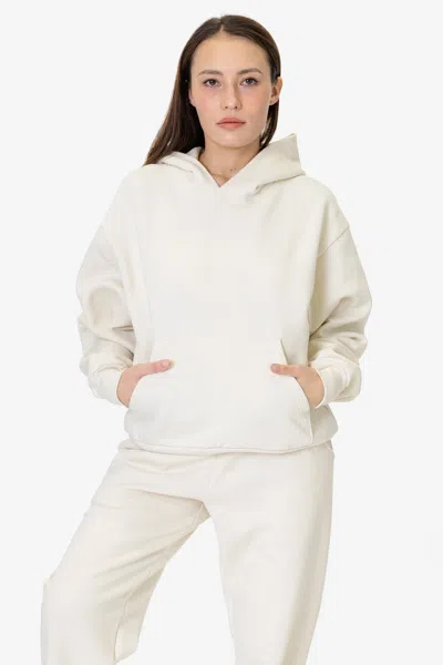 Los Angeles Apparel Mwf1049 - 10 Oz. Mid-weight Poly Cotton Fleece Wide Hoodie In White