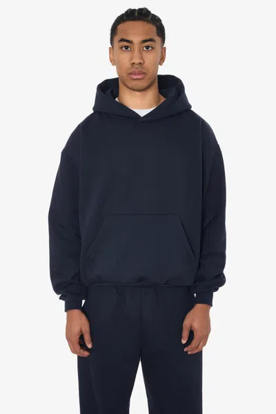 Los Angeles Apparel Mwf1049 - 10 Oz. Mid-weight Poly Cotton Fleece Wide Hoodie In Blue
