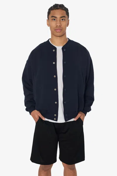 Los Angeles Apparel Mwf499 - 10 Oz. Mid-weight Fleece Club Jacket In Blue