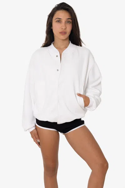 Los Angeles Apparel Mwf499 - 10 Oz. Mid-weight Fleece Club Jacket In White