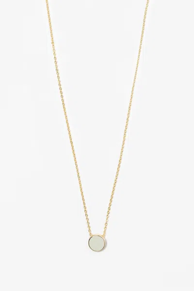 Los Angeles Apparel Nckes90 - 9mm Enamel Stud Necklace In Sage/gold