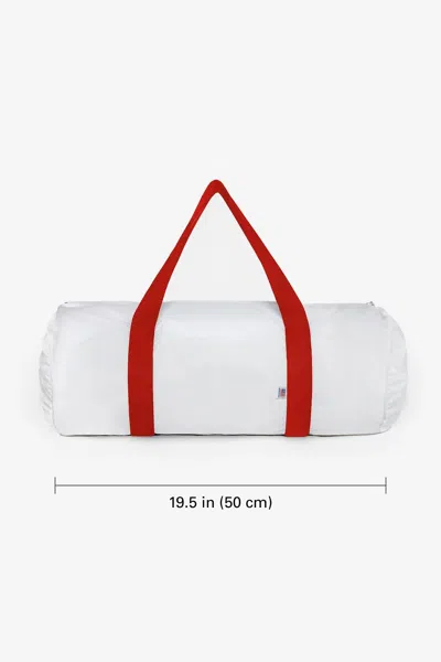 Los Angeles Apparel Nt540 - Lightweight Nylon Gym Bag In White/red