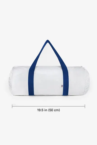 Los Angeles Apparel Nt540 - Lightweight Nylon Gym Bag In White/royal