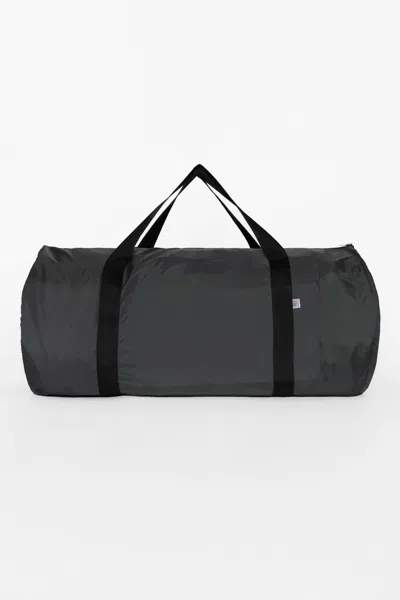 Los Angeles Apparel Nt563 - Lightweight Nylon Weekender Bag In Charcoal/black