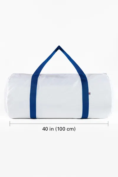 Los Angeles Apparel Nt563 - Lightweight Nylon Weekender Bag In White/royal