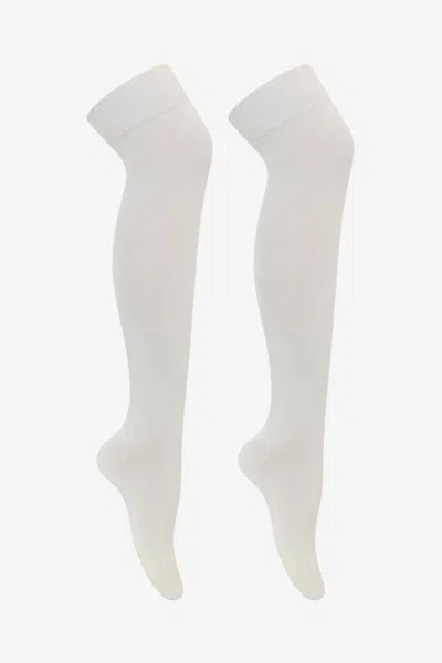 Los Angeles Apparel Otksock - Classic Over The Knee Sock In White