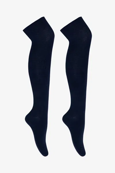 Los Angeles Apparel Otksock - Classic Over The Knee Sock In Blue