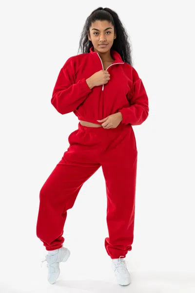 Los Angeles Apparel Pf404 Unisex - Polar Fleece Sweatpant In Red