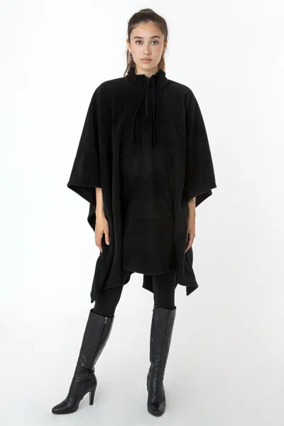 Los Angeles Apparel Pf419 - Polar Fleece Half Zip Poncho In Black