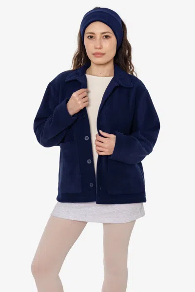 Los Angeles Apparel Pf43 - Polar Fleece Cardigan In Blue
