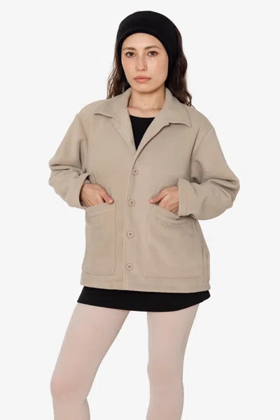 Los Angeles Apparel Pf43 - Polar Fleece Cardigan In Neutral