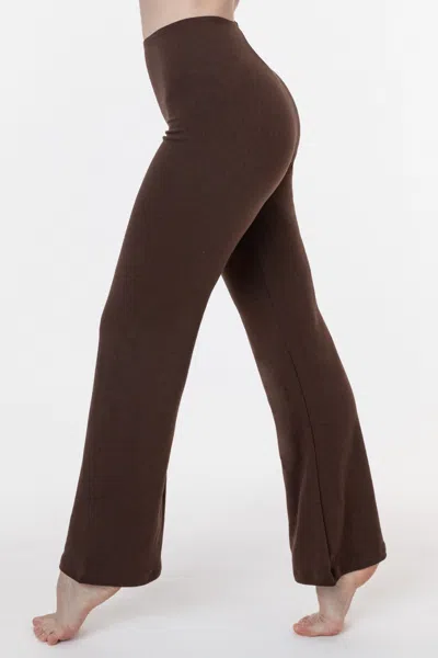 Los Angeles Apparel Pon300 - Ponte Flared Legging In Brown